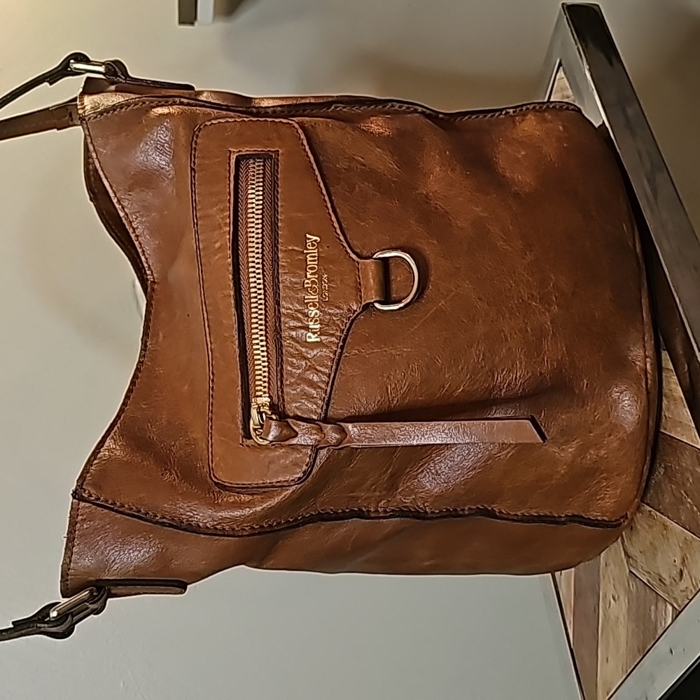 Russell & Bromley London Soft Brown Leather Bucket Bag HoBo Bag